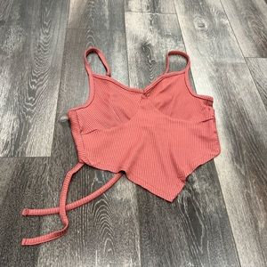 Ribbed Hanky Hem Crop Top